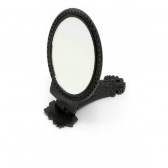 Зеркальце раскладное косметическое черное (9,5х8х1,5 см)