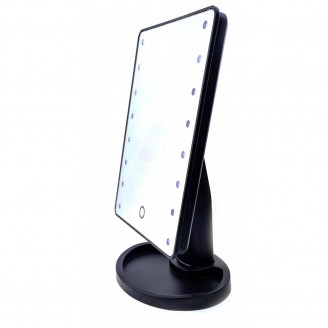 Зеркало настольное с LED подсветкой на батарейках черное 28х17х12 см