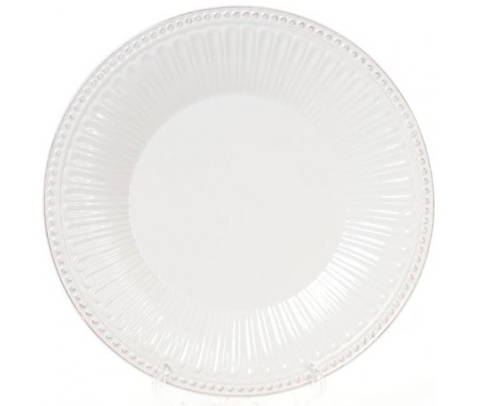 Набор 3 обеденные тарелки Bona Stone Flower Ø25см, белые