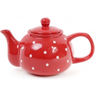 Заварочный чайник Bona Tea Горошек 1л красный