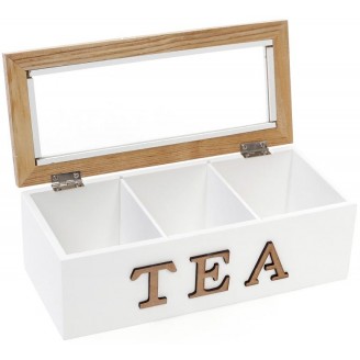 Коробка-шкатулка Bona I Love Tea для чая и сахара 3-х секционная 23x10.5x8 см