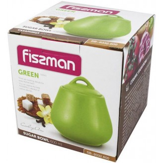 Сахарница керамическая Fissman Sunshine 600мл, матовая зеленая