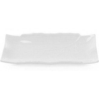 Набор 4 прямоугольные тарелки White City Бамбук 30х18см для суши, белый фарфор