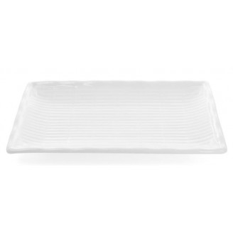 Набор 4 прямоугольные тарелки Bona White City Бамбук 25х15см для суши, белый фарфор