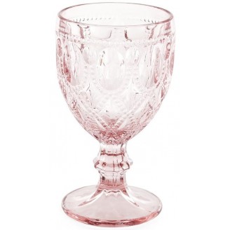 Набор бокалов для вина Bona Gothic Colored Siena Toscana 350мл 6шт розовое стекло