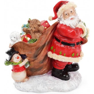 Новогодняя декоративная статуэтка Санта с подарками 28см