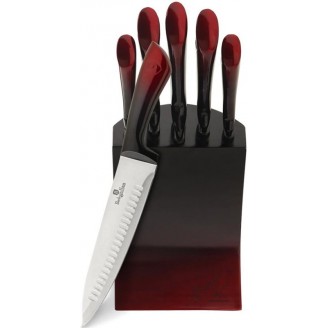Набор ножей Berlinger Haus Black Burgundy 5 предметов на подставке
