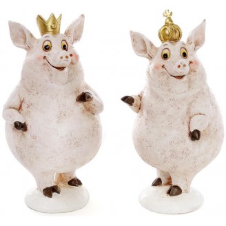 Набор 2 декоративных фигурки Королевские свинки 9х9х17см