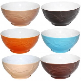 Набор 6 пиал S&T Coloured Ceramics Branch 640мл