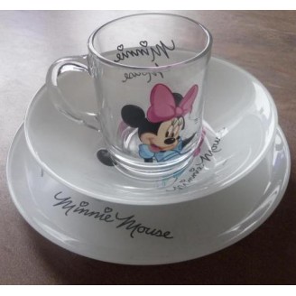 Детский набор Luminarc Minnie Mouse 3 предмета: пиала, кружка, тарелка для девочки