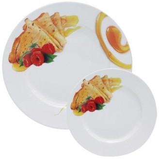 Набор тарелок для блинов S&T Pancakes Мед, блюдо Ø27см и 6 тарелок Ø20см