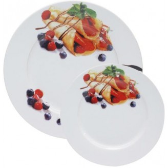 Набор тарелок для блинов S&T Pancakes Ягоды, блюдо Ø27см и 6 тарелок Ø20см