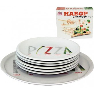 Набор тарелок для пиццы S&T Napoli Пицца, блюдо Ø30см и 6 тарелок Ø20см