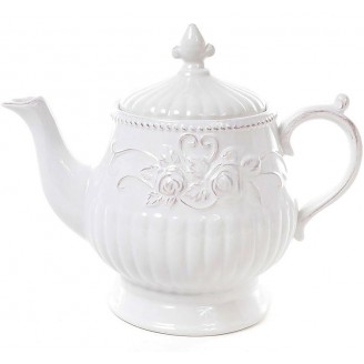 Заварочный чайник Bona Leeds Ceramics Розы 1.3л белый