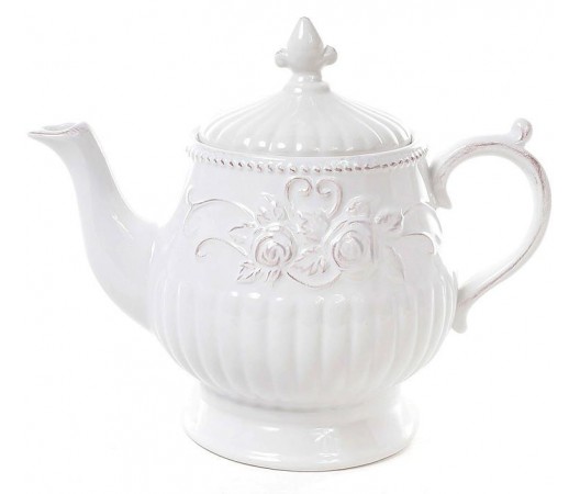Заварочный чайник Bona Leeds Ceramics Розы 1.3л белый