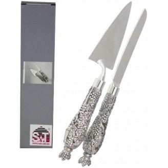 Набор S&T German Silver Grapes лопатка и нож для торта, мельхиоровые 29см