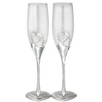Набор фужеров для шампанского S&T Wedding Two Hearts 220мл 2шт