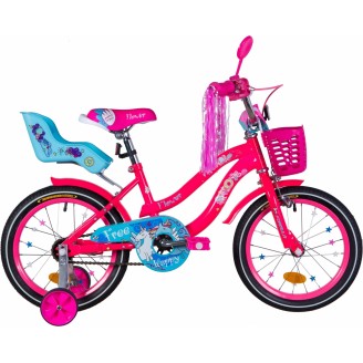 Велосипед FORMULA FLOWER PREMIUM 16" 10" 2021 Розовый с голубым
