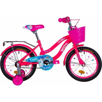 Велосипед FORMULA FLOWER 16" 10" 2021 Розовый с голубым