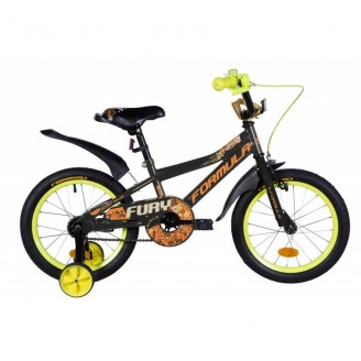 Велосипед FORMULA FURY 16" 8.5" 2021 Черно-оранжевый