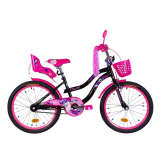 Велосипед FORMULA FLOWER PREMIUM 20" 13" 2021 Черный с розовым