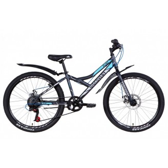 Велосипед DISCOVERY FLINT DD 24" 14" 2021 Черно-синий с серым