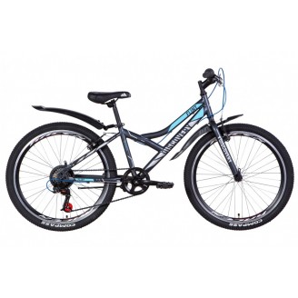 Велосипед DISCOVERY FLINT 24" 13" 2021 Черно-синий с серым