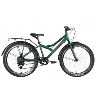 Велосипед DISCOVERY FLINT 24" 13" 2022 Темно-зеленый с красным (м)