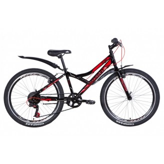 Велосипед DISCOVERY FLINT 24" 13" 2021 Черно-красный с серым