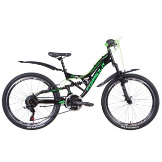 Велосипед FORMULA ATLAS 24" 14" 2021 Черно-зеленый с серым