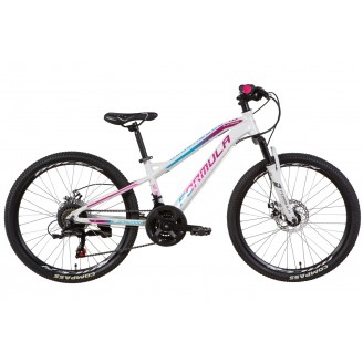 Велосипед FORMULA BLACKWOOD 1.0 24" 12.5" 2021 Бело-фиолетовый с голубым