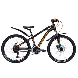 Велосипед FORMULA DAKAR 24" 13" 2021 Черно-оранжевый с бирюзовым (м)