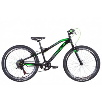 Велосипед FORMULA FOREST 24" 12.5" 2021 Черно-зеленый с серым