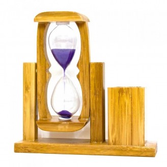 Часы песочные с подставкой для ручек (14,5х14,5х4,5 см)
