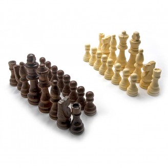 Шахматные фигуры деревянные в блистере (h фигур 3,5-7,5 см ,d 1,8-2,2 см)(3