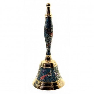 Колокольчик с ручкой  бронзовый цветной  (d-7,5,h-18 см)