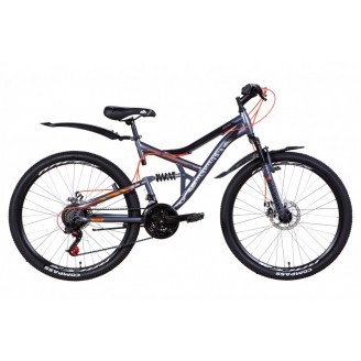 Велосипед DISCOVERY CANYON DD 26" 17.5" 2021 Графитово-черный с оранжевым (м)