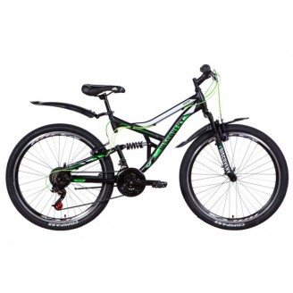 Велосипед DISCOVERY CANYON 26" 17.5" 2021 Черно-зеленый с белым (м)