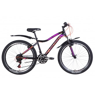 Велосипед DISCOVERY KELLY 26" 16" 2021 Черно-оранжево-фиолетовый (м)