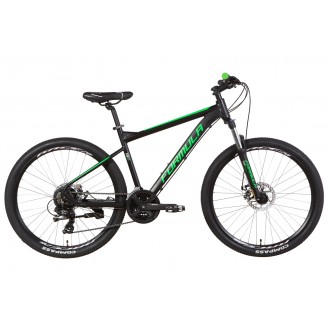 Велосипед FORMULA F-1 DD 26" 18" 2021 Черно-зеленый (м)
