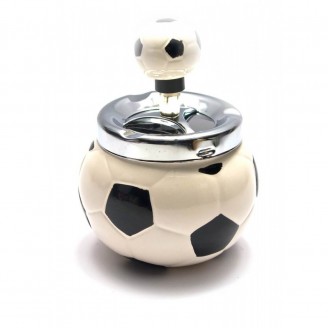 Пепельница с крышкой керамическая Футбольный мяч 13х10х10 см