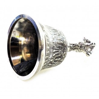 Колокол чакровый бронзовый посеребренный (d-7 h-12,5 см)