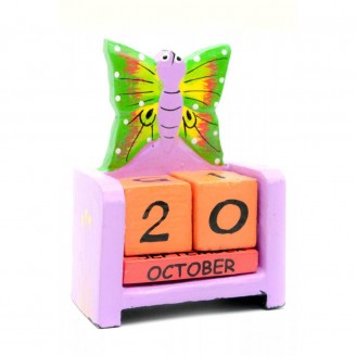 Календарь настольный Бабочка дерево 10х7,5х4 см