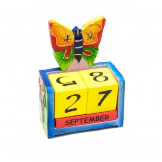 Календарь настольный Бабочка дерево 14,5х10,5х5 см