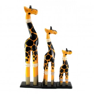 Статуэтка Жирафы 3 шт деревянные 40х11х5,5 см, 29,5х8х5,5 см, 19,5х8х6 см