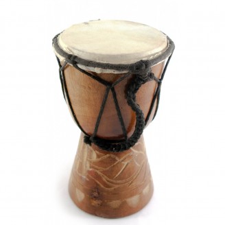Барабан джембе резной дерево с кожей 15х9,5х9,5 см