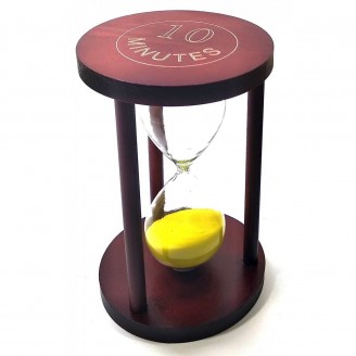 Часы песочные 10 мин желтый песок(14,5х9х9 см)