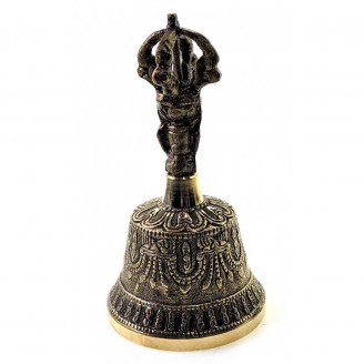 Колокол чакровый бронзовый (d-5 ,h-10.5 см) (Непал)(Bell Embose No.0)