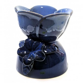 Аромалампа керамическая Цветок голубая 11х11х12 см