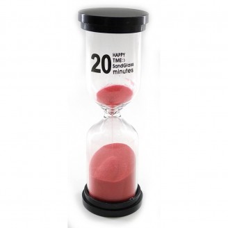 Часы песочные 20 мин розовый песок (14х4,5х4,5 см)